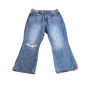 American Eagle Womens Highest Rise 90s Flare Jeans Size 12 Short Blue Denim
